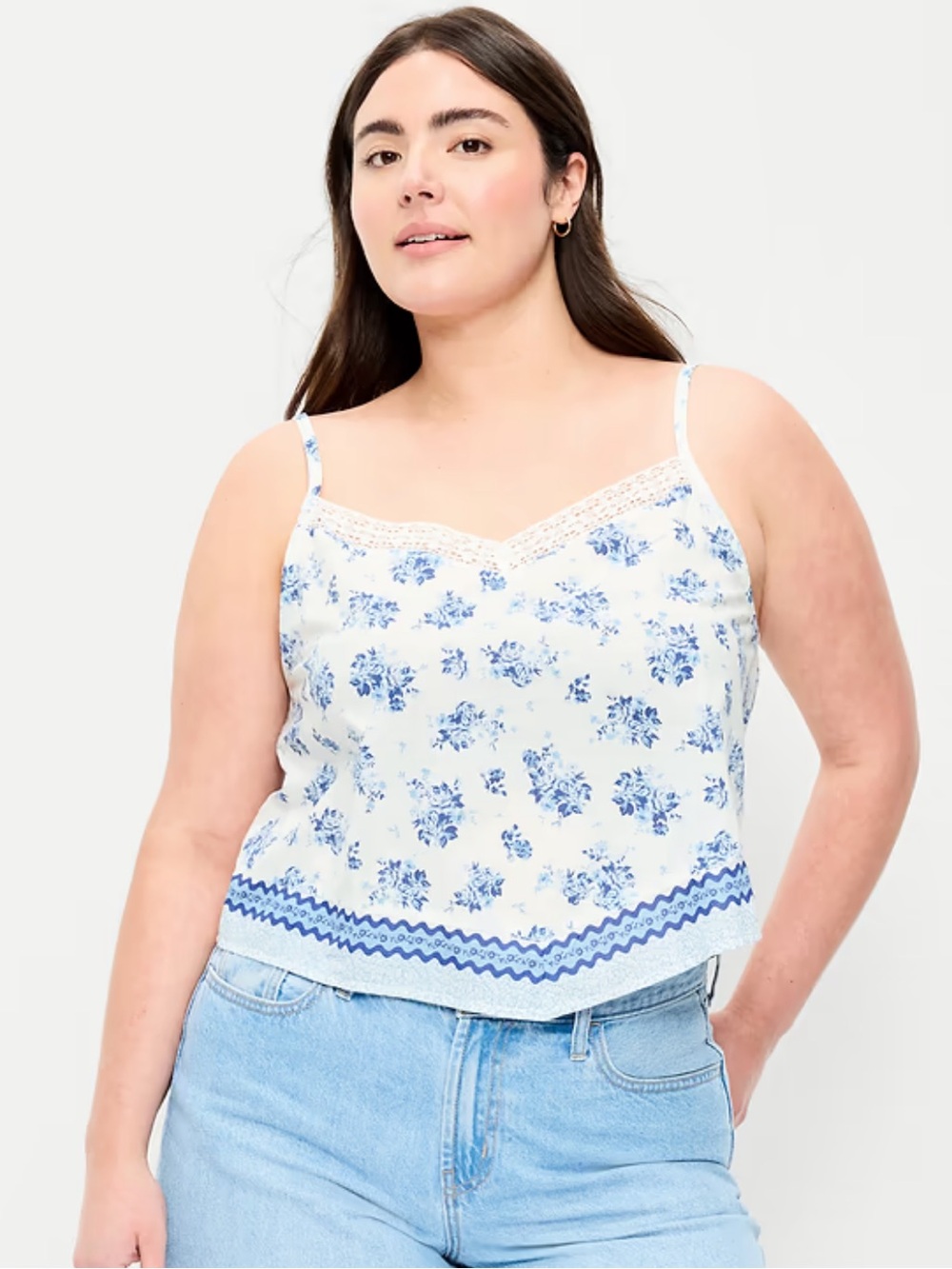 Old Navy Lace-Trim Scarf Print Tank Top